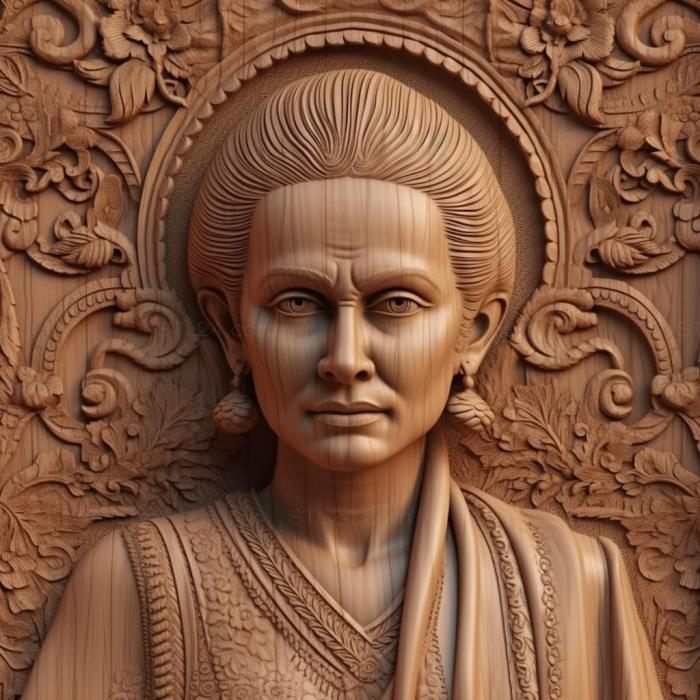 Famous (Sonia Gandhi 2, 3DFMS_6949) 3D models for cnc